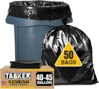 Tasker 40-45 Gallon Trash Bags, (50 W/ties) Large Black Heavy Duty Garba... New. Price: $41.32.
