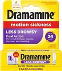 Dramamine Motion Sickness Less Drowsy, For Nausea Relief During Travel, 16 Count New. Price: $18.14.
