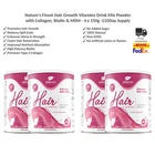 Nature's Finest Hair Growth Vitamins Drink Mix Powder With Collagen & Msm X4 New. Price: $180.49.