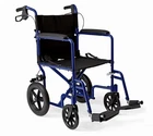 Medline Lightweight, Foldable, Aluminum Transport Wheelchair - Blue Frame Open. Price: $119.99.
