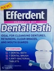 Efferdent Denture Cleanser Kit. 1 Bath, Brush And 4 Anti-bac Tabs New. Price: $9.49.