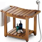 Bluewest Shower Seat With Storage Shelf, Natural Wood Benches For New. Price: $86.51.