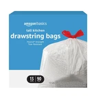 Amazon Basics Flextra Tall Kitchen Drawstring 90 Count (pack Of 1), White New. Price: $23.19.