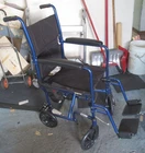 Drive Wheelchair Transport 17" Seat Blue Frame ATC-17 Lightweight Folds Open. Price: $80.00.