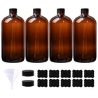 Hwashin 4 Pack 32 Oz Amber Boston Round Glass Bottles With Black Caps For Sec... New. Price: $50.58.
