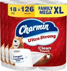Charmin Ultra Strong Clean Touch Toilet Paper, 18 Family Mega Xl Rolls = 126 Reg New. Price: $48.44.