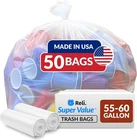 Reli. Supervalue 55-60 Gallon Trash Bags 1 Count (pack Of 50), Clear New. Price: $35.94.