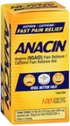 Anacin Aspirin 400MG Caffeine 32MG Pain Reliever & Aid Fast Relief 100CT 6 Pack New. Price: $85.73.