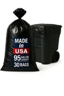 95 96 Gallon Heavy Duty Trash Bags 30 Count Large Black Garbage For Outdo New. Price: $87.98.