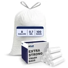 Plasticplace 8 Gallon Trash Bags: Premium White 100 Count (pack Of 1), New. Price: $28.99.