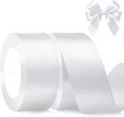 White Satin Ribbon 1-1/2 Inch X Rolls Wide Fabric For Gift New. Price: $13.86.