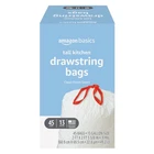 Amazon Basics Tall Kitchen Drawstring Trash Bags, 45 Count (pack Of 1), White New. Price: $15.18.