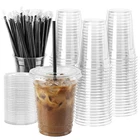 Wuhuixoz 200 Sets - Plastic Cups With Lids And Straws, Oz, Clear New. Price: $46.43.