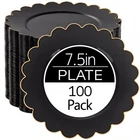 Liyh 100 Pcs Black Plastic Scalloped Plates - Disposable Dessert With ... New. Price: $53.00.