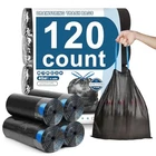 120 COUNT-4 Gallon Trash Bags Drawstring Black Small Garbage Jukfita Unscented New. Price: $18.84.