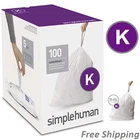 Simplehuman Code K Custom Fit Liners, Trash Bags, 35-45 Liter / 9-12 Gallon, 100 New. Price: $59.99.