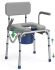 Loyoda Drop Arm Bedside Commode With Padded Seat And Backrest 500LBS 5.81QT New. Price: $72.49.
