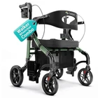 Helavo Wide 2 Walker Wheelchair Combo With 10" All Terrain Wheels, Green New. Price: $290.65.