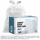 Plasticplace Custom Fit Trash Bags Compatible With Simplehuman Code J, 50 Count New. Price: $16.29.