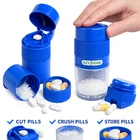 Ezy Dose Pill Crusher Cutter Grinder 3 Compartment Storage Cup Bpa Free Blue New. Price: $5.99.