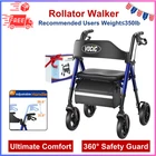 Walkers For Seniors Rollator W/ Seat Support 350LB 8" Big Wheels Foldable New. Price: $86.93.