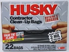Husky HK42WC022B Heavy Duty Contractor Clean-up Bag, Poly, Black, Gal, L... New. Price: $42.51.