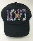 Women's Love Trucker Foam Sequins Cap Gym Fashion Black Sparkly Sexy Glossy Hat New. Price: $20.99.