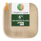 Charity Leaf Disposable Palm 6" Plates Square, Natural Brown New. Price: $105.98.