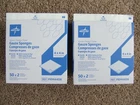 (2) Boxes Of 100 (50X2) X4 Medline Sterile Ply Gauze Sponges Item PRM4408 New. Price: $15.95.