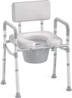 Bedside Commode With Padded Seat & Backrest, Height Adjustable, Aluminum Frame New. Price: $129.99.