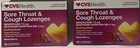 Cvs Sore Throat & Cough 18 Lozenges Mouth Irritation Exp 2026 Lot New. Price: $13.99.