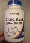Citric Acid Capsules 1000 Mg 120COUNT By Nutricost New 09/27 V1. Price: $5.99.
