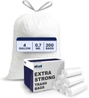 Plasticplace 4 Gallon White Drawstring Trash 200 Count (pack Of 1), New. Price: $26.50.