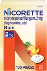 Nicorette Fruit Chill 2MG Gum - 100 Count Flavored Stop Smoking Aid Exp: 09/2028 New. Price: $24.99.