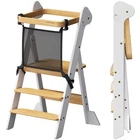 Kitchen Step Stool Foldable Height Adjustable Safety Net White Natural Cosyland New. Price: $154.99.