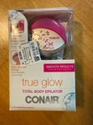 Conair True Glow Total Body Epilator Rechargable Cordless Sensitive Area Attach Open. Price: $10.00.