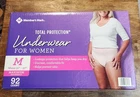 Members Mark Total Protection Underwear For Women Medium (92 Count) New. Price: $29.99.