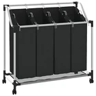 Vidaxl Laundry Sorter With 4 Bags Black Gray Cart Organizer Clothes Basket New. Price: $100.99.