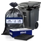 Plasticplace 65 Gallon Trash Bags 3.0 Mil Black Heavy Duty Garbage Can Liner New. Price: $97.04.