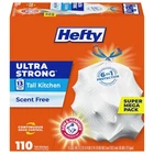 Hefty Ultra Strong 13 Gallon Trash Bags, Tall 110 Count (pack Of 1), White New. Price: $38.62.