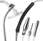 Cleanstream Premium Shower Enema Set With 6 Ft Hose, 4 Silicone & Aluminum Tips, New. Price: $82.29.