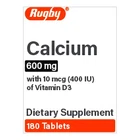 Rugby Calcium 600 Mg With Vitamin D3, Dietary Supplement For Bones, 180 Tablet New. Price: $8.89.