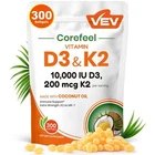 Vev D3 K2 10000 Iu 300 Coconut Oil Softgels, 2-IN-1 Vitamin New. Price: $13.99.