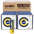 Allmax Aa Alkaline Batteries 600 Count Pack New. Price: $196.49.