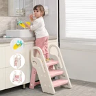 Onasti Foldable Toddler Step Stool For Bathroom Sink, Adjustable 3 Pink New. Price: $109.35.