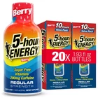 Energy Shot 5 Hour Berry Flavor 20 Count 1.93 Oz Sugar Regular Amino New. Price: $74.99.
