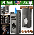 Xifei 6-IN-1 Desktop Torch Cigar Lighter With Cutter And Punch, Gray New. Price: $123.99.