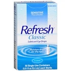 Refresh Lubricant Eye Drops Classic Sensitive Moisture Sterile Single Use 50CT New. Price: $18.00.