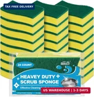 Homexcel Sponges Kitchen 24PCS Heavy Duty For Dishes, Yellow Scrub Cleaning New. Price: $10.49.