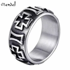Mendel Stainless Steel Rustic German Iron Cross Ring Band For Size 7-15 New. Price: $15.99.